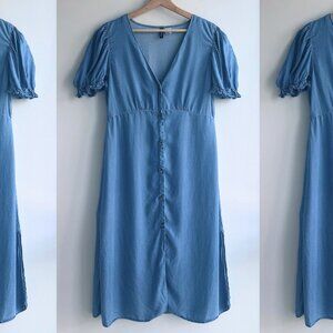 H&M - DIVIDED - Button Up Blue Dress
